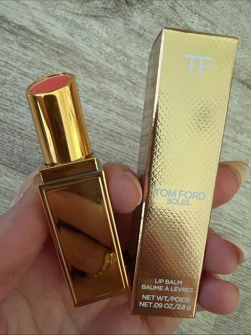 Tom Ford Lip Balm in jet set Gold Case